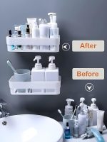MorivaHomes Self Adhesive Multipurpose Wall Mount Bathroom Shelf For Wall Soap Dish Holder For Wall Bathroom Accessories Utensils Rack Organiser (White, 2 Bathroom Shelves & 2 Soap Dish Holder) - Image 2