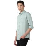 Van Heusen Solid Casual Shirt for Men| Premium Cotton| Full Sleeves| Regular Fit |Breathable Fabric | - Image 2