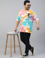 Veirdo® 100% Pure Cotton Officical Disney Merchandise Mickey Mouse Printed Oversized Drop Shoulder Tie & Dye T-Shirt for Men (Sizes: 2XL to 5XL) - Image 8