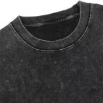 boffi ... 100% Cotton Oversized T-Shirt High Print Unisex Drop Shoulder Dye Washed Street Look Black Pack of 1 - Image 3