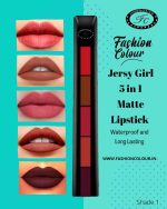 FASHION COLOUR 5-in-1 Lipstick | Long Lasting | Matte Finish | Compact & Easy to Use | Intense Color Payoff | Non-Sticky & Non-Drying | Infused with Shea butter and Jojoba oil to prevent dryness | Travel Friendly | 7.5gm | (Shade 1) - Image 2