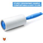 Wooflix Lint Remover with Handle, Protective Cover, and 2 Refills (120 Sheets) - Sticky Roller Brush for Clothes, Furniture, Carpet, Pet Fur, Dust, and Dirt - Image 8