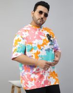Veirdo® 100% Pure Cotton Officical Disney Merchandise Mickey Mouse Printed Oversized Drop Shoulder Tie & Dye T-Shirt for Men (Sizes: 2XL to 5XL) - Image 2