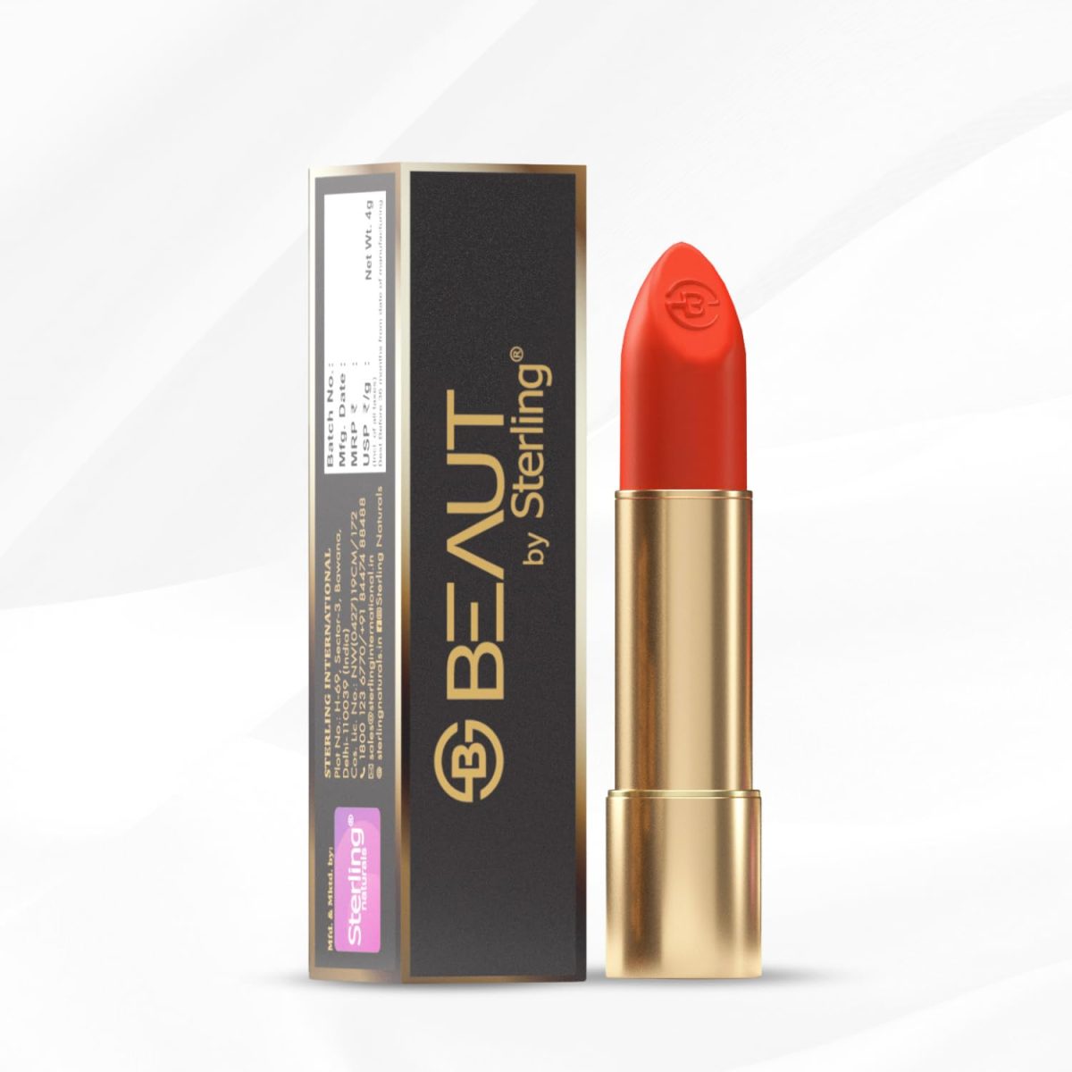 Beaut by Sterling Velvet Series Matte Lipstick for Women (4g) | Long Lasting, Non-Sticky, Intense Color, Paraben-Free, Luxurious Texture, Peach Love - Image 5