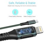 Portronics Konnect CL 20W POR-1067 Type-C to 8 Pin USB 1.2M Cable With Power Delivery & 3A Quick Charge Support, Nylon Braided For All Type-C and 8 Pin Devices, Green - Image 5