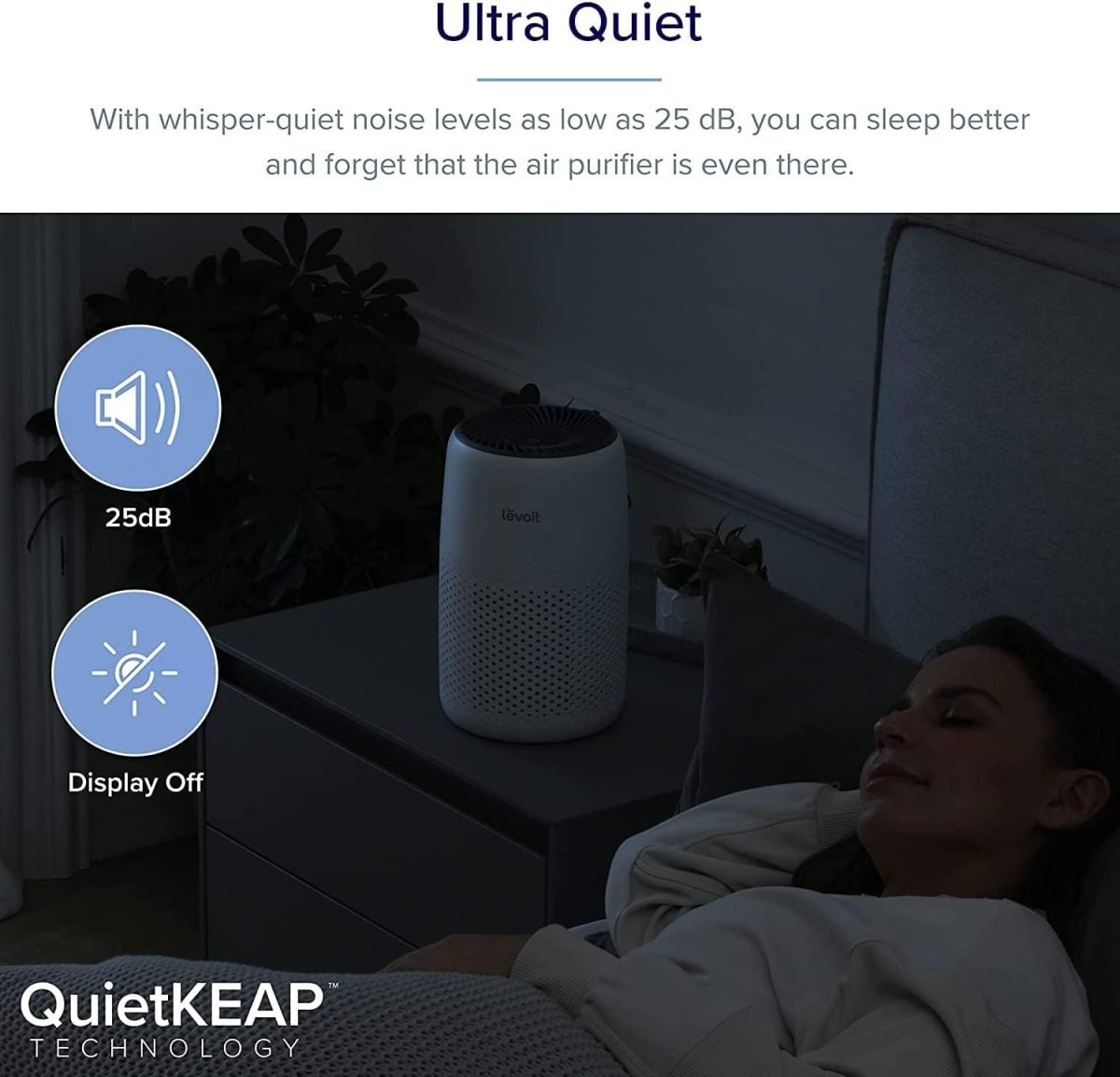 LEVOIT Core Mini Air Purifier For Coverage Area 183 Sq Ft, H13 Truehepa Filter, Remove 99.97% Dust, Smoke, & Pollen, With Fragrance Sponge, (2 Years Warranty), White - Image 6