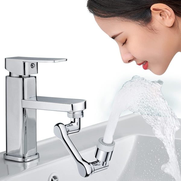 IONIX Faucet Extender Universal 1080° Swivel Robotic Arm Swivel Extension Faucet Aerator, ABS plastic Chrome Finish body