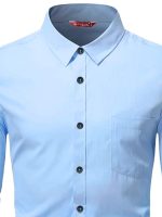 Yugnik Men's Slim Fit Beige Color Cotton Blend Formal Shirt - Image 4