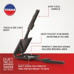 Tosaa - TSTDUET Duet 2-Cut Gas Sandwich Toaster Non-Stick Aluminium | Compatibility with Gas Stoves | Flame-Proof Design | Heat-Resistant Handle | Sandwich Maker | Black - Image 6