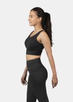 STRCH Nylon Cross Back Sports Bra for Women – Medium Support, Removable Padded Bra for Gym, Yoga, Running, Super Stretch, Sweat-Wicking, Lightweight, Breathable, Elastic Bottom Band for Grip - Image 4