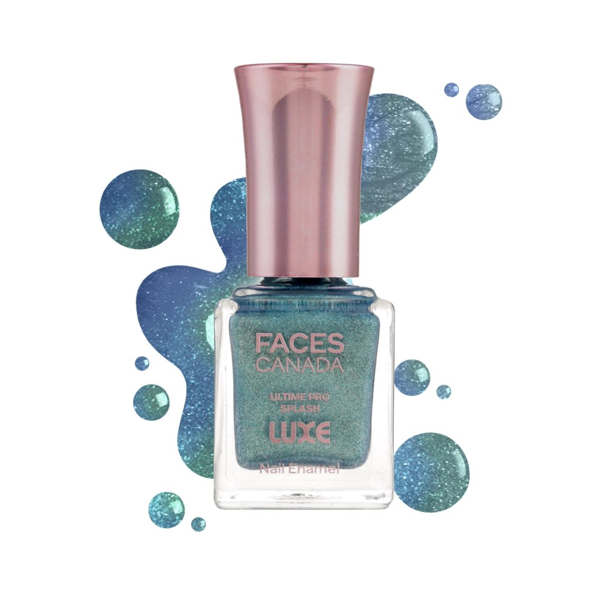 FACESCANADA Ultime Pro Splash Luxe Nail Enamel - Aurora Blue (L33), 12ml | Glossy Finish | Quick Drying | Long Lasting | High Shine | Chip Defiant | Even-Finish | Vegan | Non-Toxic | Ethanol-Free