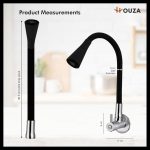 Houza Brass Sink Tap Faucet with 360 Degree Flexible Silicon Swivel Spout & Dual Flow Pattern Flow, Compatible for Hot or Cold Water for Kitchen Sink, Wash Basin, (Chrome Finish/Black) - Image 6