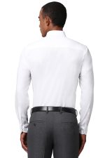 Peter England Men Polycotton Slim Fit Full Sleeve Stretchable Solid Shirt | Lycra Comfort - Image 3
