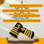MarinersApp Merchant Navy Captain Soft Epaulettes – Premium Shoulder Rank Epaulettes for Uniform – 4 Stripes with Gold Thread – Professional Navy Officer Accessory – Unisex, Standard Size - Image 3