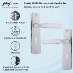 Godrej Mortise Door Lock Handle Set | 175mm ELC 06 | 6-Lever Locking Mechanism | Suitable for Doors (Satin Steel Finish) | 1 Years Warranty - Image 2