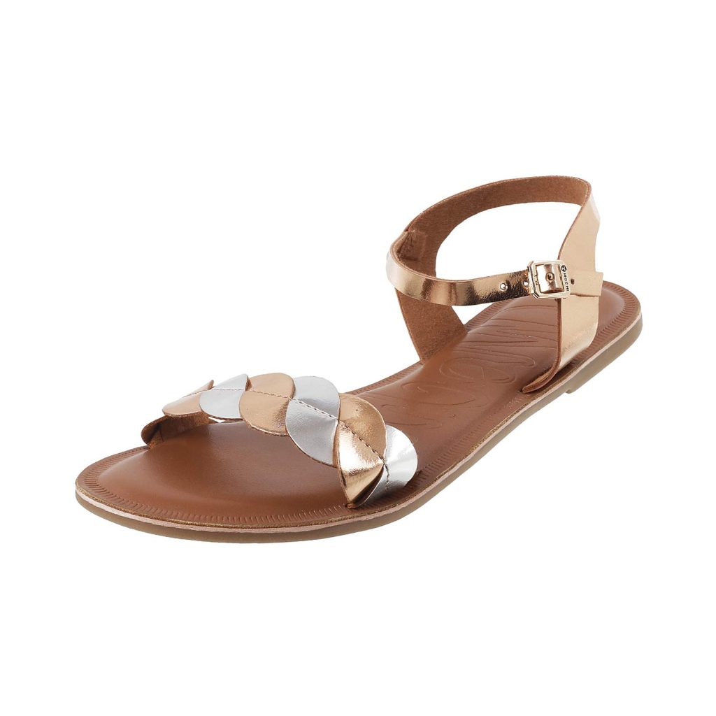 Mochi Women's Gold Faux Leather Fashion Sandals
