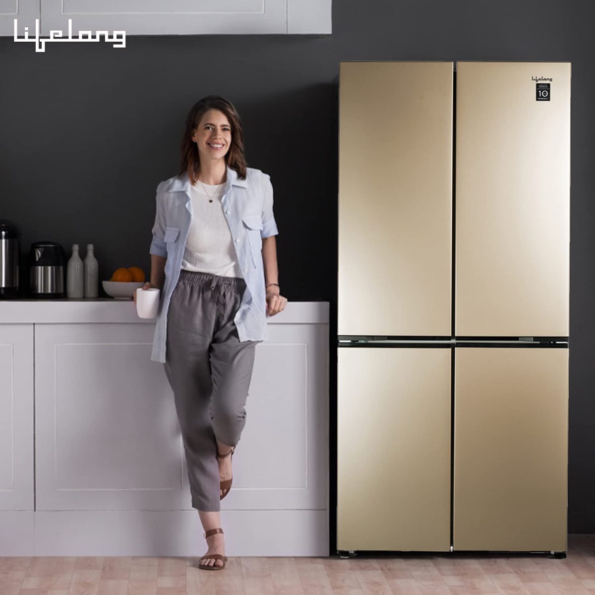 Lifelong 500L Inverter Frost Free 4 Multi-Door Refrigerator (LL4DR500RG, 500L), Rose Gold, Large - Image 2