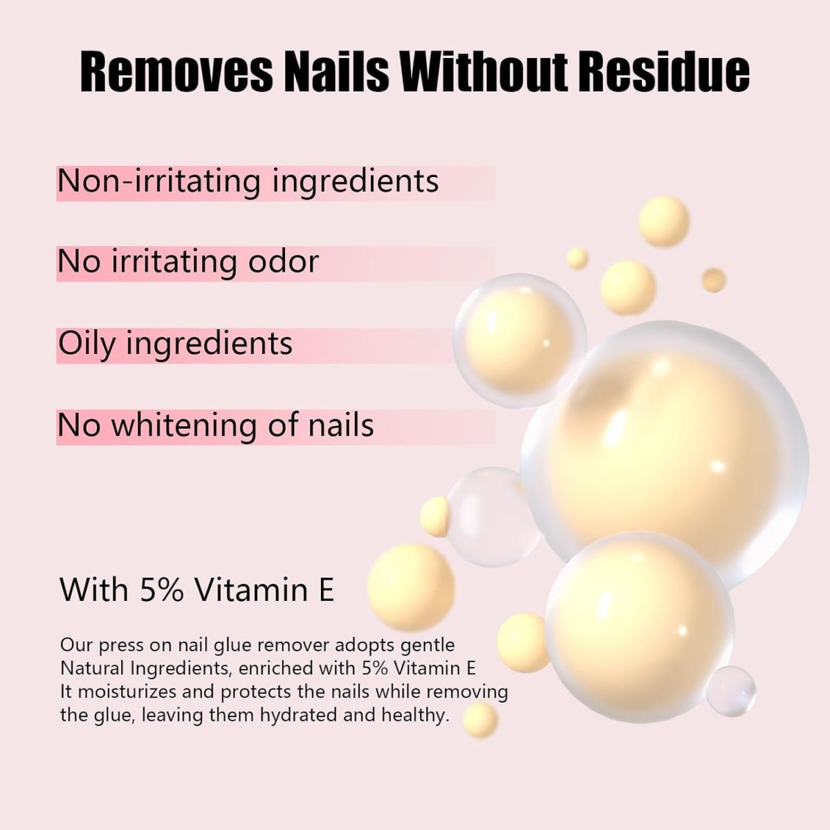 BWOGUE Nail Glue Remover for Press on Nails, 50ml Acetone-free Removal for Quick Dry Strong Glue & Nail Polish Remover, Gentle Off for Fake Nail Tips, Can't Remove Gel Polish, Press on Nails Remover - Image 3