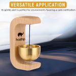 HASTHIP® Beech Wooden Door Chime with Brass Bell, Dopamine Door Bell for Home, Self-Adhesive Magnetic Doorbell, Serene Acoustic for Home & Shop, Shopkeepers Door Chime, Ideal Housewarming Gift - Image 5