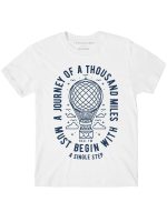 THREADCURRY Journey of Miles | Motivational Inspirational Adventure Quote Cotton Graphic Printed Tshirt for Boys White - Image 5