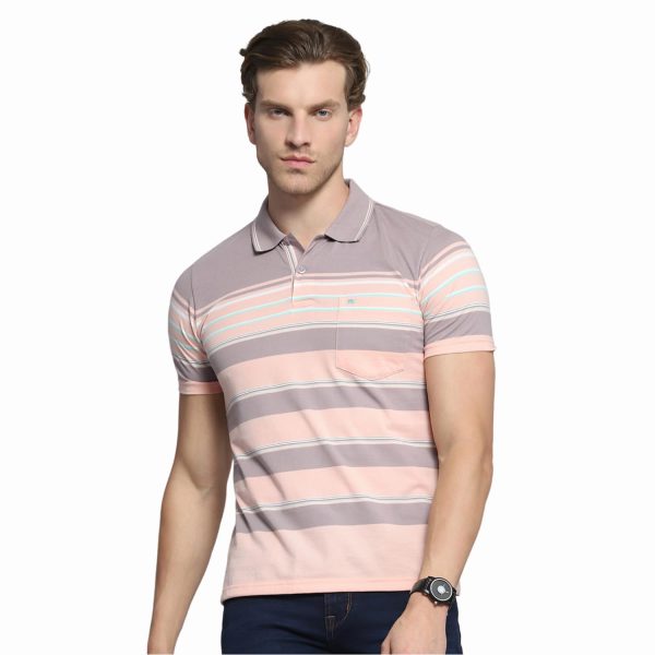 Monte Carlo Men's Regular Fit Polo T-Shirt | Half Sleeve | Striped Collared Tee | Casual Everyday Wear | Stylish & Comfortable T-Shirt for Men