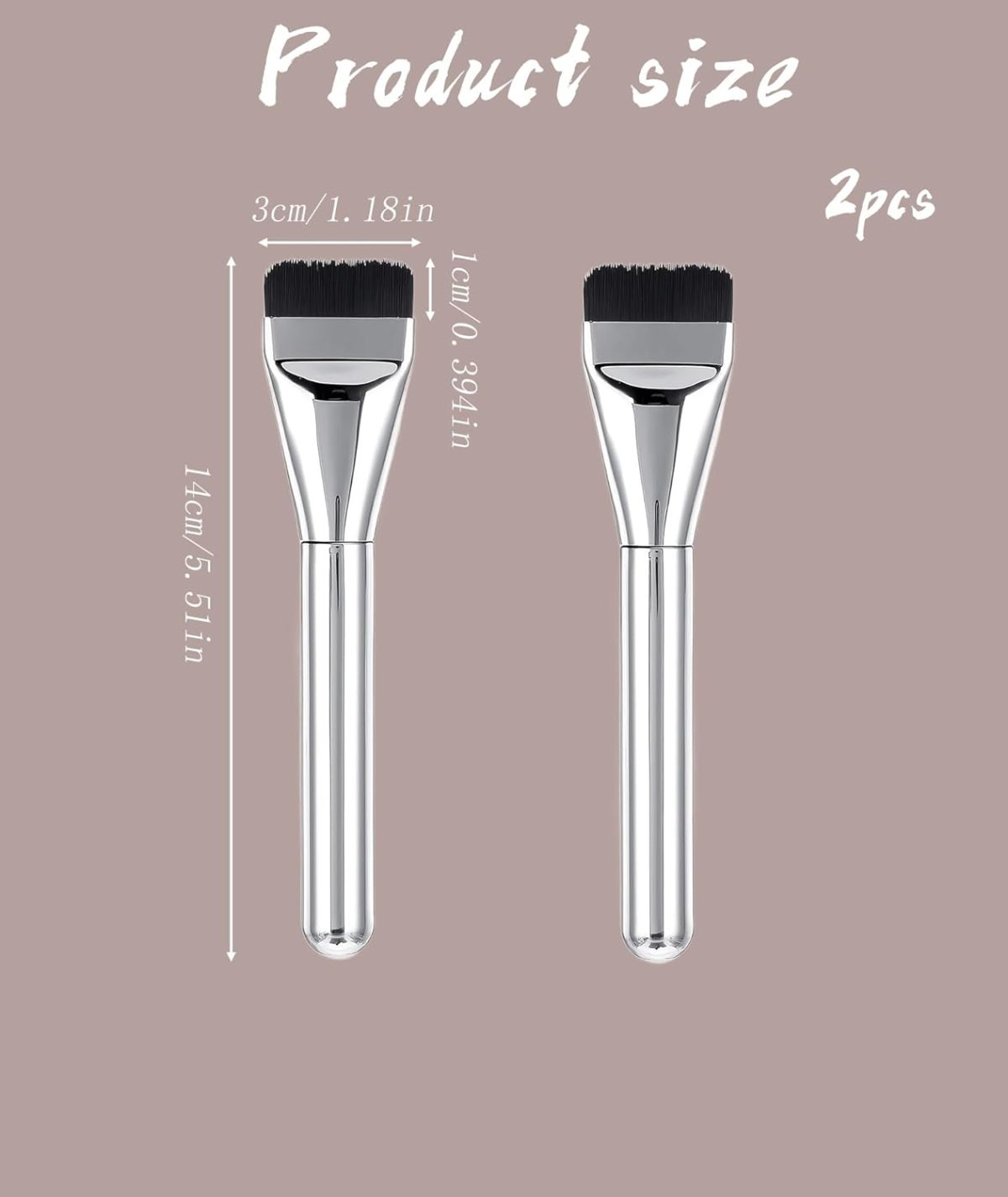 2 Pcs Foundation Brushes for Makeup, Foundation Brush, Makeup Brush Ultra Thin Straight Line Foundation Flat Head Facial Mask No Trace No Powder Concealer - Image 2