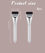 2 Pcs Foundation Brushes for Makeup, Foundation Brush, Makeup Brush Ultra Thin Straight Line Foundation Flat Head Facial Mask No Trace No Powder Concealer - Image 2