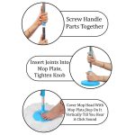 MIITON Stainless Steel Spin Mop Rod with Extendable Handle with Microfibers Refill,Aqua Green - Image 3