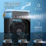 TRIDEO Portable Air Conditioner Fan, Mini Evaporative Air Cooler with 7 Colors LED Light for Home-Office-Artic-Cooler-3In1-Conditioner-Humidifier-Purifier-Mini-Cooler-air-conditioners black_ShA20 - Image 2