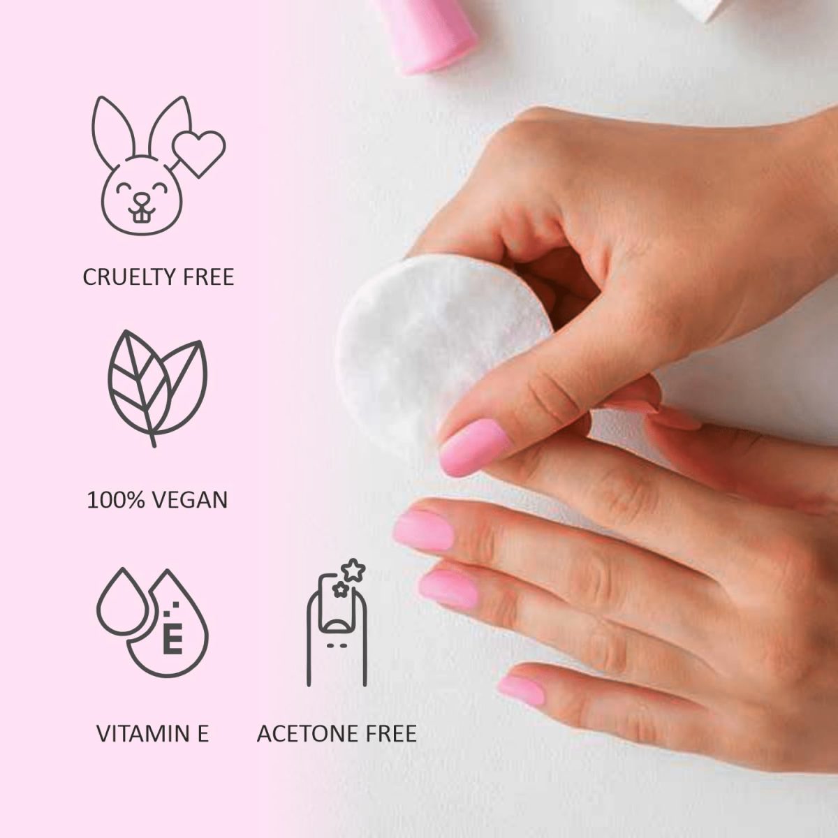 VERYMISS Nail Polish Remover Wipes I Acetone Free | Vitamin E | vegan | Cruelty Free I Nail Polish Removal Wipes Upto 10 Nails (24 Wipes, Rose) - Image 5