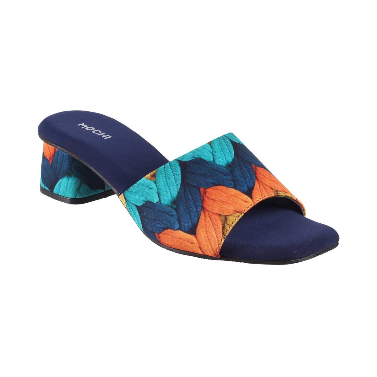 Mochi Women's Block Heel Multicolour Detail Fashion Sandal - Image 2