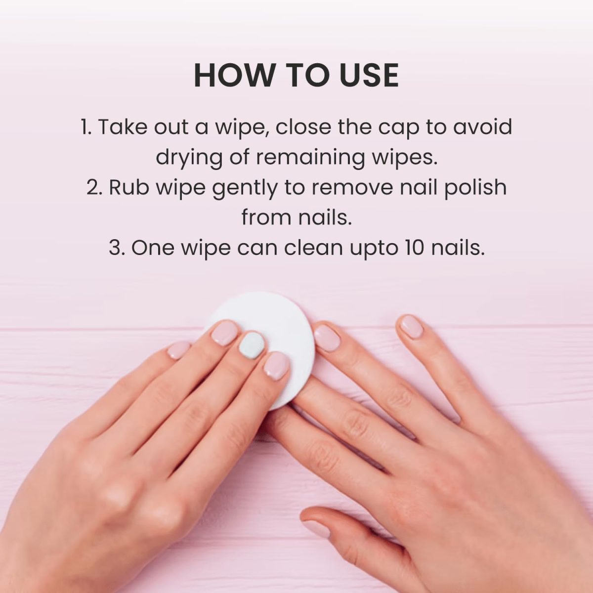 VERYMISS Nail Polish Remover Wipes I Acetone Free | Vitamin E | vegan | Cruelty Free I Nail Polish Removal Wipes Upto 10 Nails (24 Wipes, Rose) - Image 3