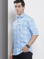 The Indian Garage Co Men's Cotton Regular Fit Checkered Full Sleeves Cutaway Collar Casual Shirt - Image 5
