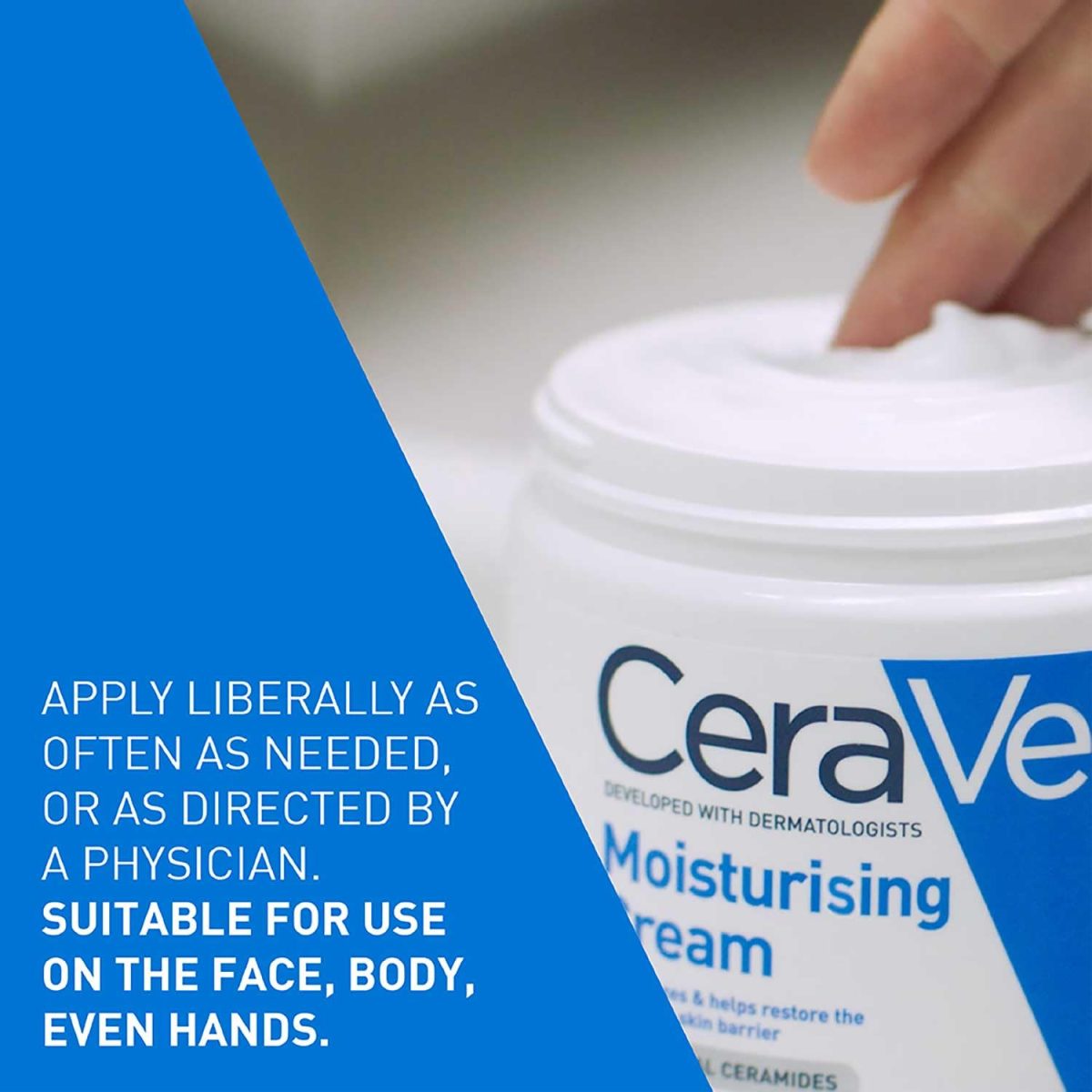 CeraVe Moisturizing Cream For Dry To Very Dry Skin (454g) - Formulated with 3 Essential Ceramides And Hyaluronic Acid | Non-Comedogenic Moisturizer For Face and Body - Image 9