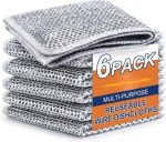 VALITUDO Non-Scratch Dish Wash Cloth (Pack of 6), Steel Wire Dishwashing Rags for Wet and Dry Stainless Steel Scrubber Non-Scratch Wire Dishcloth for Washing Dishes Sinks Counters (6)