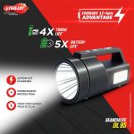 Eveready SEARCHLITE DL95, Kissan Torch, Rechargeable 4W Torch Cum 4W Emergency Sidelight, Type-C USB Fast Charging, Glow-in-The-Dark Strip, Overcharge & Deep Discharge Protection - Image 5