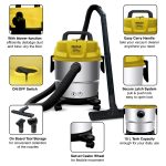 INALSA Wet and Dry Vacuum Cleaner for Home, 15 LTR Capacity,1400 W, 20 kPa Suction, Blower Function,HEPA Filter, Wet Vacuum Cleaner for Sofa, House Cleaning Machine,Stainless Steel Body (WD 15) - Image 5