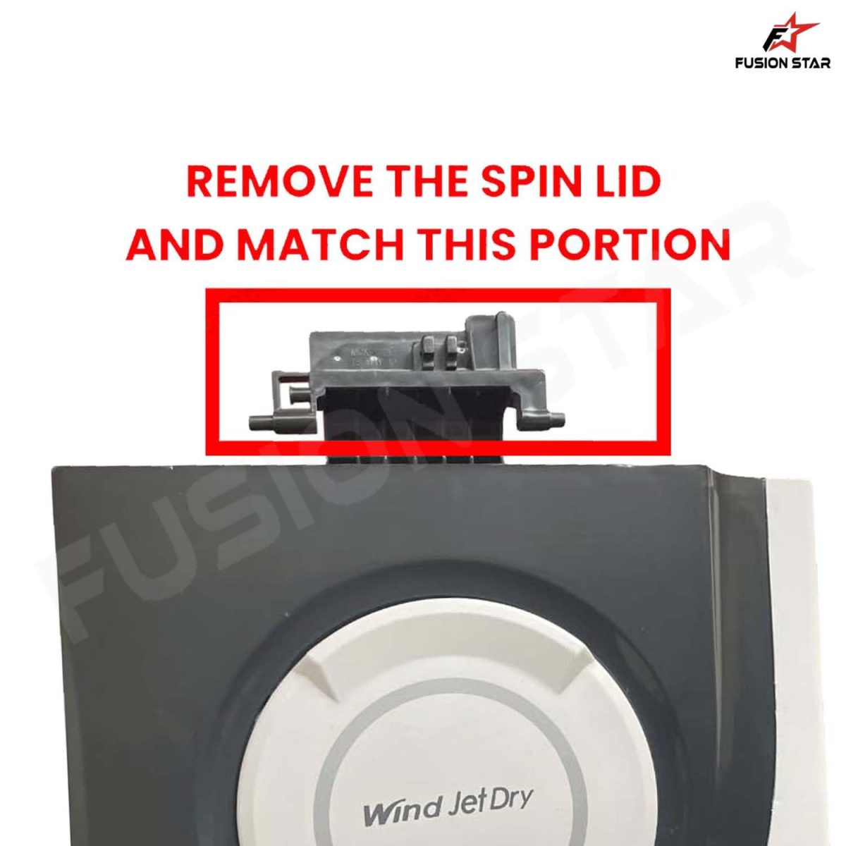 FUSION STAR Spin Lid Dryer Door Wind Jet Dry Compatible with LG Semi Automatic Washing Machine Colour Grey (Pack of 1 Pcs) (FS-115) - Image 3