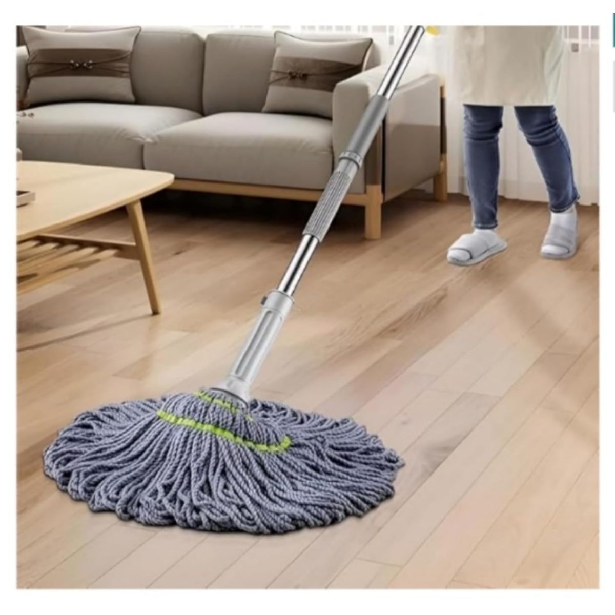 VARNI Fashion PURNASHAKTI Self Wringing Squeeze ||Twist Mop|| Microfiber|| Twisting Mop|| Extendable Stainless Steel Handle|| Reusable||Home|| Office|| Shop|| Self-Wringing Twist Mops - Image 6