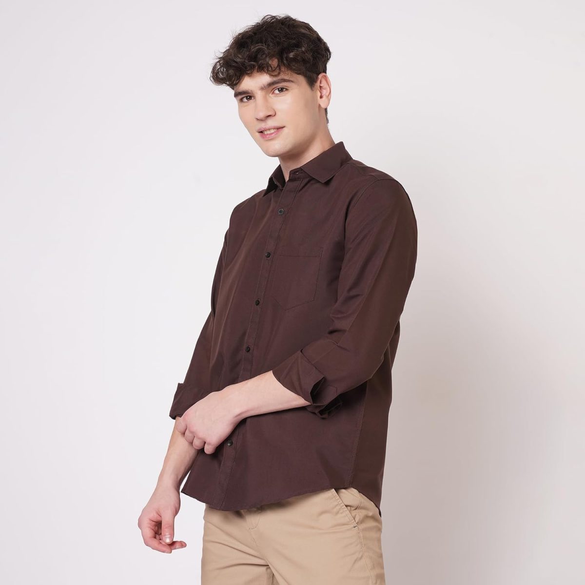 TB Trybuy.in Exclusive Solid Full Sleeve Plain Shirt for Men ZZX_594 - Image 4