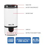 iBELL Humidifier for room with Remote, Digital display, 4.5L, Ultrasonic, Adjustable Mist Output, Super Quiet 360° Nozzle, Lasts Up To 24 Hrs, Essential Oil Diffuser, HU450RB (White) - Image 4