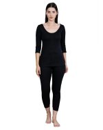 Yuneek Womens Winter Wear 3/4th Sleeve Thermal Set | Top and Lower