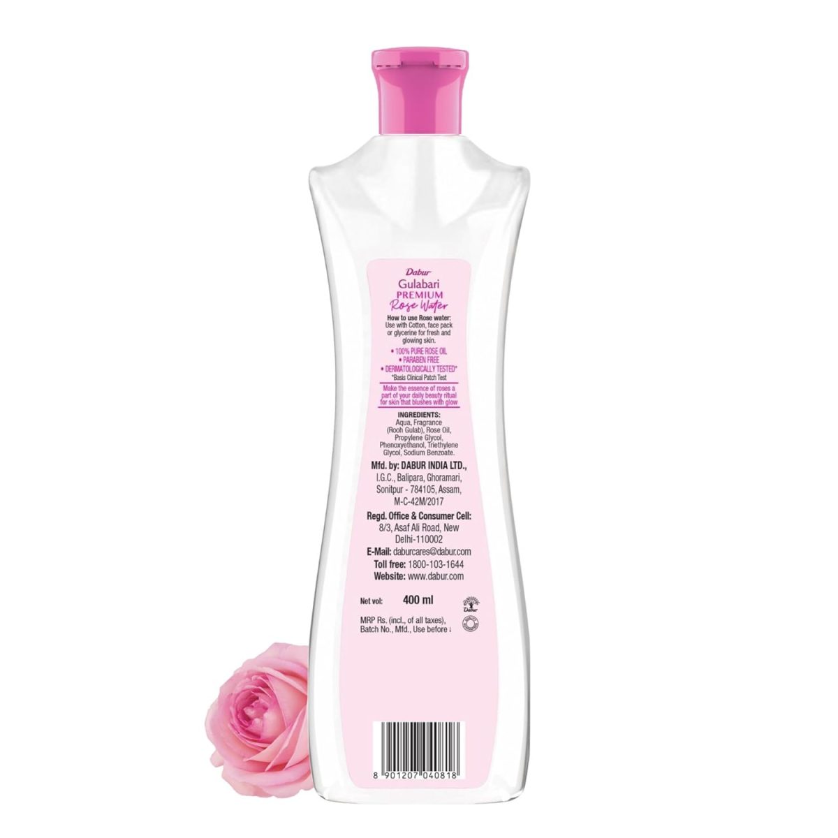 Dabur Gulabari Premium Rose Water - 400ml (Pack of 3) | With No Paraben | Cleanses, Hydrates & Moisturises Skin | Balances & Restores Skin's pH Levels | For All Skin Types - Image 2