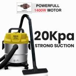 INALSA Wet and Dry Vacuum Cleaner for Home, 15 LTR Capacity,1400 W, 20 kPa Suction, Blower Function,HEPA Filter, Wet Vacuum Cleaner for Sofa, House Cleaning Machine,Stainless Steel Body (WD 15) - Image 2