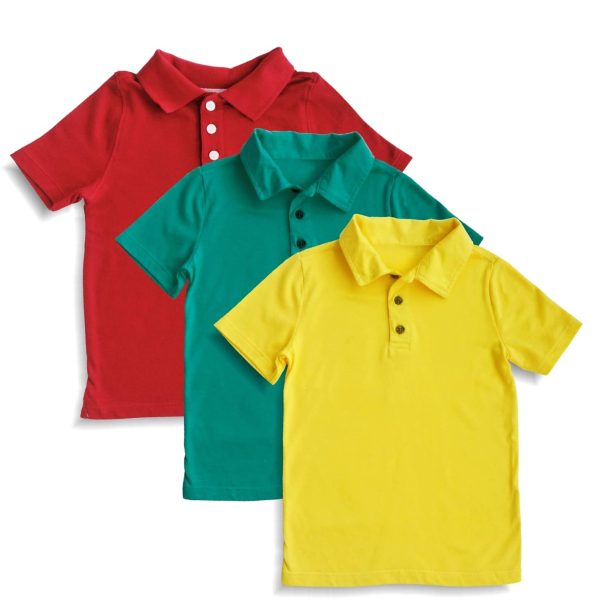 minicult Cotton T-Shirts with Collar in Solid Colors(Pack of 3)(Assorted/Mixed Colors in a Pack)
