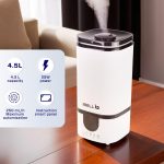 iBELL Humidifier for room with Remote, Digital display, 4.5L, Ultrasonic, Adjustable Mist Output, Super Quiet 360° Nozzle, Lasts Up To 24 Hrs, Essential Oil Diffuser, HU450RB (White) - Image 2