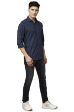 Louis Philippe Men's Sports Slim Fit Stripe 100% Cotton Casual Shirt - Image 5