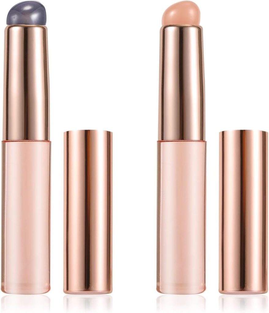 Hoyecl Silicone Lipstick Brush, 2 Pack Reusable Applicator With Cap, For Lip Balm, Gloss, Stick & Concealer