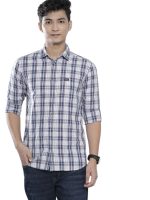 The Indian Garage Co Men's Cotton Slim Fit Checkered Full Sleeves Spread Collar Casual Shirt