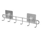 ZURATO Stainless Steel Bathroom Wall Hook 6 Hooks Cloth Hanger Bathroom Wall Door Hook Magic Sticker Self Adhesive for Bathroom Towel Rail Kitchen Hanger Hooks Capacity-5 Kg, Silver - Image 3